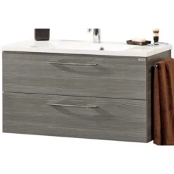 Fackelmann Waschbeckenunterschrank 89,5 Cm Vadea Pinie Anthrazit