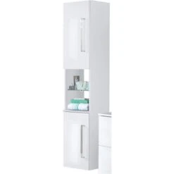 Fackelmann Hochschrank Links 35,5 Cm Lugano Weiß