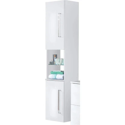 Fackelmann Hochschrank Links 35,5 Cm Lugano Weiß