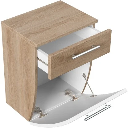 Posseik Badmöbel-Set Salona Eiche Hell-Weiß 6-teilig Wandmontage – Bild 7