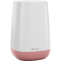 Lechuza Vase Yula Flower 14 Cm X 14 Cm X 21 Cm Weiß-Pearl Rose Seidenmatt