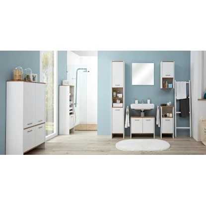 Pelipal Unterschrank 33 Cm Quickset 305 Weiß Perl-Riviera Eiche – Bild 3