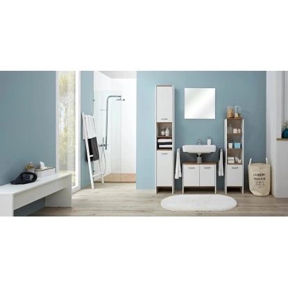 Pelipal Unterschrank 33 Cm Quickset 305 Weiß Perl-Riviera Eiche – Bild 5