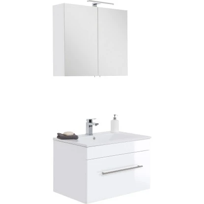 Posseik Badmöbel-Set Viva 75 Cm Weiß Hochglanz 2-teilig – Bild 3