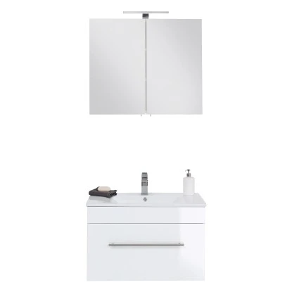 Posseik Badmöbel-Set Viva 75 Cm Weiß Hochglanz 2-teilig – Bild 4