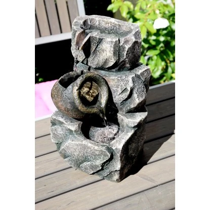 Dobar Design-Zimmerbrunnen Polyresin In Felsen-Optik Grau – Bild 8