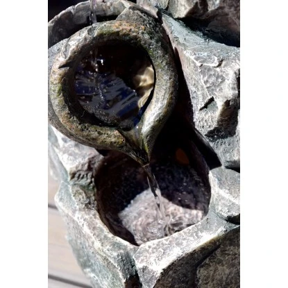 Dobar Design-Zimmerbrunnen Polyresin In Felsen-Optik Grau – Bild 9