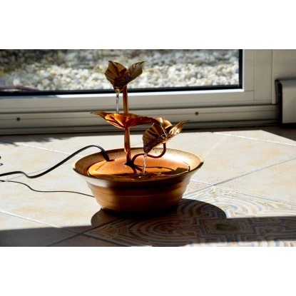 Dobar Design-Zimmerbrunnen Metall Und Kunststoff Mit Deko-Steinen Braun – Bild 7