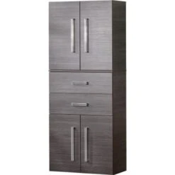 Fackelmann Hochschrank 70,5 Cm Lugano Pinie Anthrazit