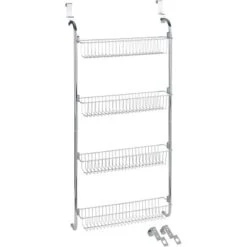 Wenko Türregal 4 Körbe Chrom 50 Cm X 109 Cm X 14 Cm