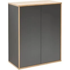 Fackelmann Doppel-Unterschrank 60 Cm Finn Anthrazit-Ast-Eiche