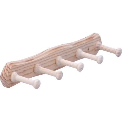 Siro Hakenleiste S126 Kiefer Länge 460 Mm 5 Haken FSC® – Bild 3