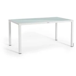 Esstisch Mit Glasplatte WeiĂ 160 X 90 Cm