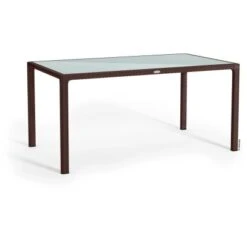 Esstisch Mit Glasplatte Mokka 160 X 90 Cm