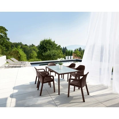 Esstisch Mit Glasplatte Mokka 160 X 90 Cm â Bild 2