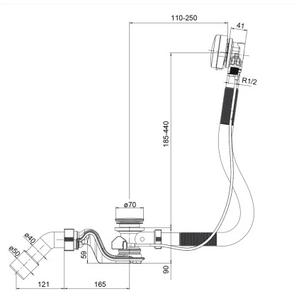Ab- U. Überlaufgarnitur Luxus Chrom – Bild 2