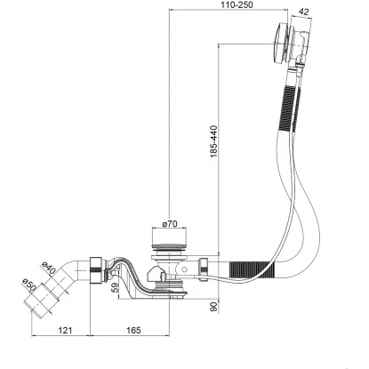 Ab- U. Überlaufgarnitur Für Badewannen Chrom – Bild 2