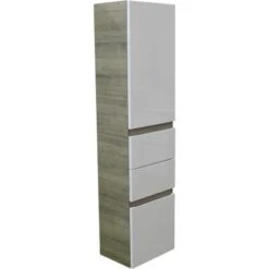 Fackelmann Hochschrank 40 Cm Piuro Graueiche-Weiß