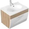 Posseik Waschplatz 70 Cm Salona Eiche Hell-Weiß