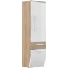 Posseik Hochschrank 40 Cm Salona Eiche Hell-Weiß