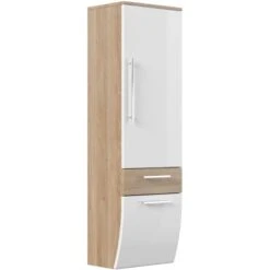 Posseik Hochschrank 40 Cm Salona Eiche Hell-Weiß