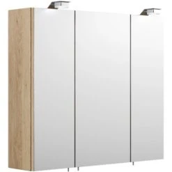 Posseik Spiegelschrank 70 Cm Multi-Use Eiche Hell