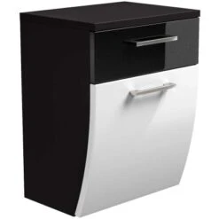 Posseik Unterschrank 40 Cm Rima Geschwungen Anthrazit-Weiß