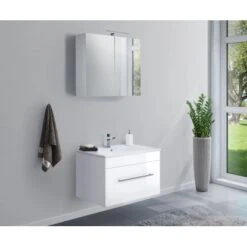 Posseik Badmöbel-Set Viva 75 Cm Weiß Hochglanz 2-teilig
