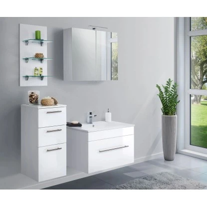 Posseik Badmöbel-Set Viva 75 Cm Weiß Hochglanz 4-teilig
