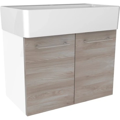 Fackelmann Waschbeckenunterschrank 59 Cm Lima Steinesche-Weiß 2-türig