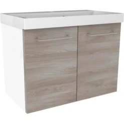 Fackelmann Waschbeckenunterschrank 60 Cm Lima Steinesche-Weiß 2-türig