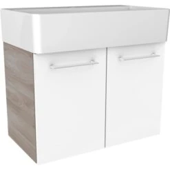 Fackelmann Waschbeckenunterschrank 59 Cm Lima Weiß-Steinesche 2-türig