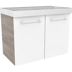 Fackelmann Waschbeckenunterschrank 60 Cm Lima Weiß-Steinesche 2-türig