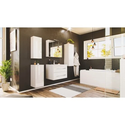 Posseik Badmöbel-Set Homeline 70 Cm Weiß Hochglanz 5-teilig