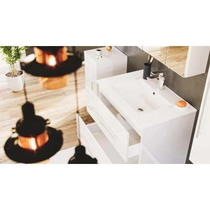 Posseik Badmöbel-Set Homeline 70 Cm Weiß Hochglanz 5-teilig – Bild 9