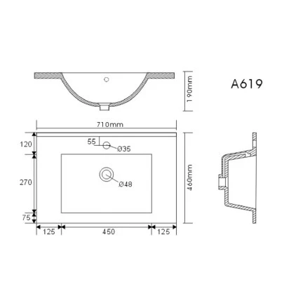 Posseik Badmöbel-Set Homeline 70 Cm Weiß Hochglanz 5-teilig – Bild 10