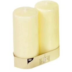 Papstar Stumpenkerzen "Ivory" Mit FlachkopfØ 80 Mm X 220 Mm Elfenbein 2 Stück