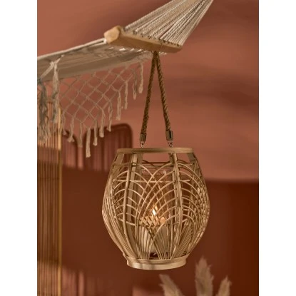 Rattan-Laterne Desert Flower Ø 26,5 X 30 Cm Natur – Bild 4