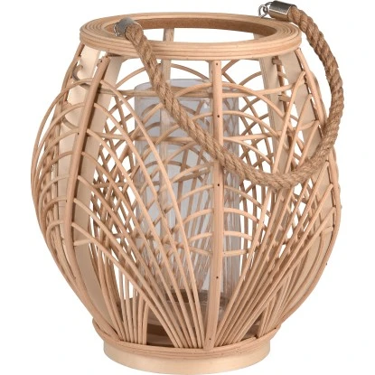 Rattan-Laterne Desert Flower Ø 26,5 X 30 Cm Natur