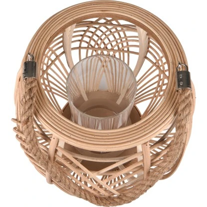 Rattan-Laterne Desert Flower Ø 26,5 X 30 Cm Natur – Bild 2