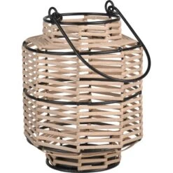 Innen-Laterne Minimalist Zen Natur-Schwarz 22,5 Cm