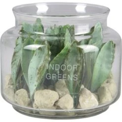 Kunstpflanze Bonsai Im Glas Minimalist Zen 13,5 Cm X Ø 16 Cm