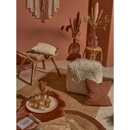 Pouf Desert Flower 42 Cm X 48 Cm X 48 Cm Weiß – Bild 3