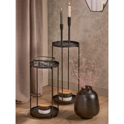 Beistelltisch Minimalist Zen Rund 46 Cm X 27 Cm X 27 Cm Schwarz â Bild 2