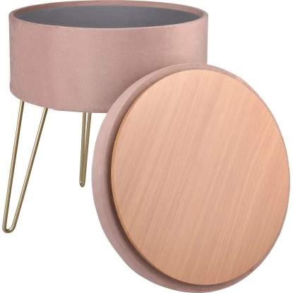 Sitzhocker Blush Bordeaux MDF 45 Cm X Ø 36 Cm Rosa – Bild 3