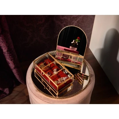 Standspiegel Blush Bordeaux Metall Gold â Bild 2