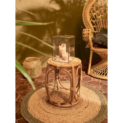 Glas-Laterne Safari Lodge 22 Cm X 17 Cm X 17 Cm Gold-Rahmen – Bild 2