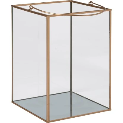 Glas-Laterne Safari Lodge 22 Cm X 17 Cm X 17 Cm Gold-Rahmen