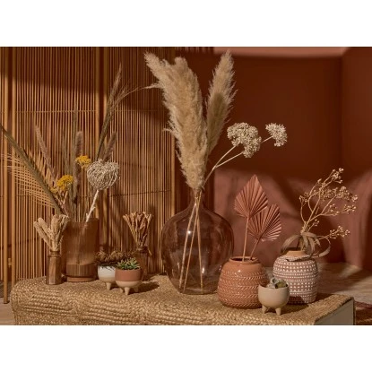 Vase Desert Flower Glas 25 Cm X Ø 15 Cm Braun – Bild 2