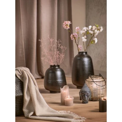 Vase Minimalist Zen Glas 27 Cm X Ø 22 Cm Schwarz – Bild 3